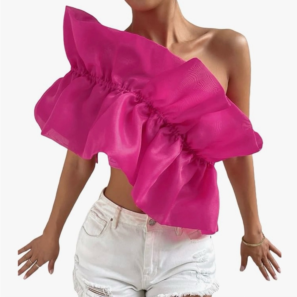 Mesh overlay tube top party top size medium worn once